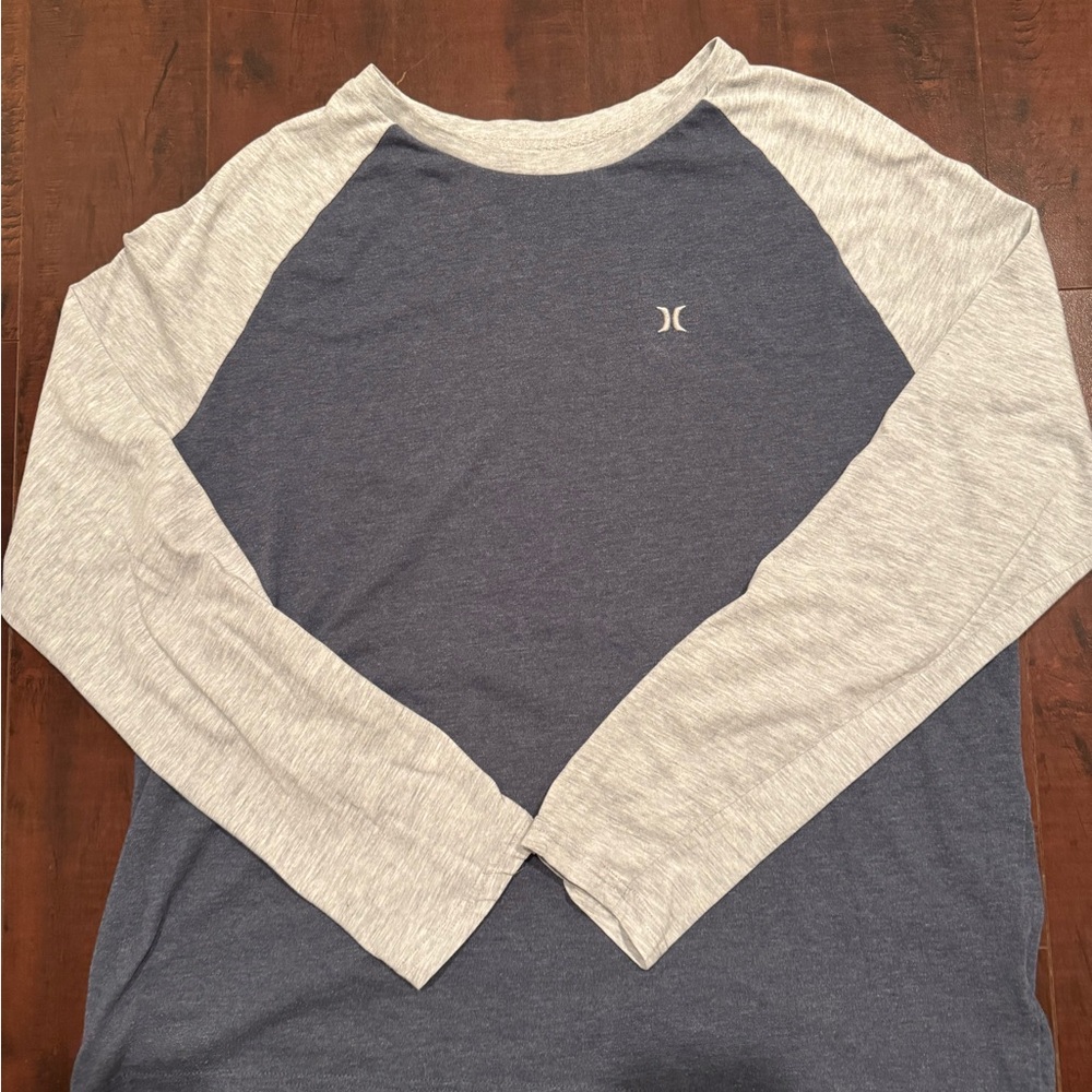 Hurley Navy and Light Gray Long Sleeve Tee